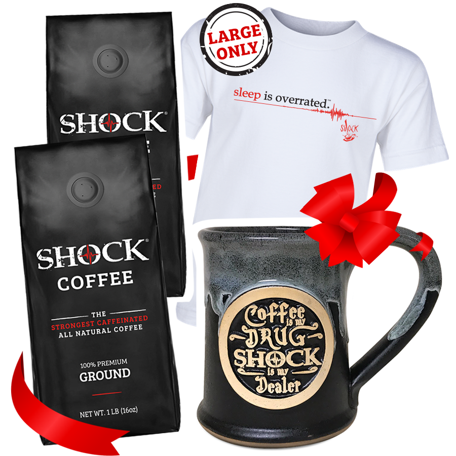 The Ultimate Buzz Gift Bundle: 2LB Ground, 14OZ Mug & Vintage Tee