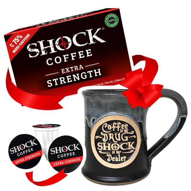 Cup of Joe Gift Bundle: Extra Strength 12 Cup Box & 14OZ mug